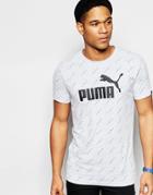 Puma T-shirt With All Over Print - Gray