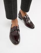 Base London Soprano Bar Loafers In Bordo - Red