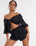 South Beach Top And Shorts In Black
