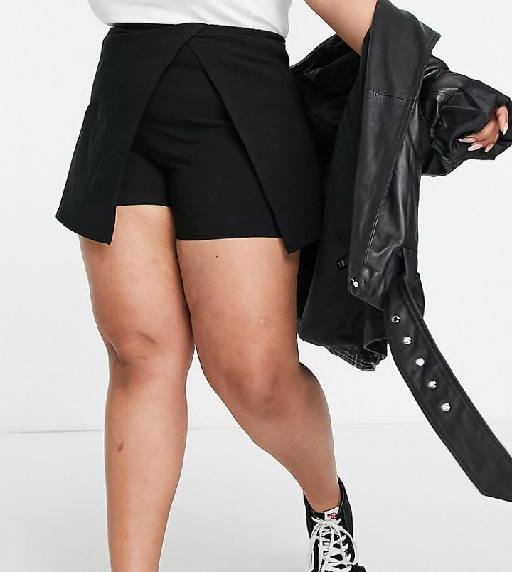 Collusion Plus Bengaline Skort In Black