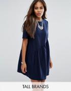 Noisy May Tall Asymmetrical Skater Dress - Navy