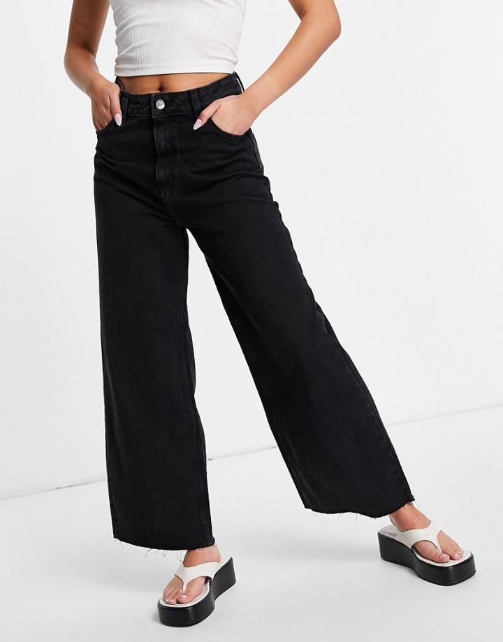 Mango Straight Leg Jeans In Black