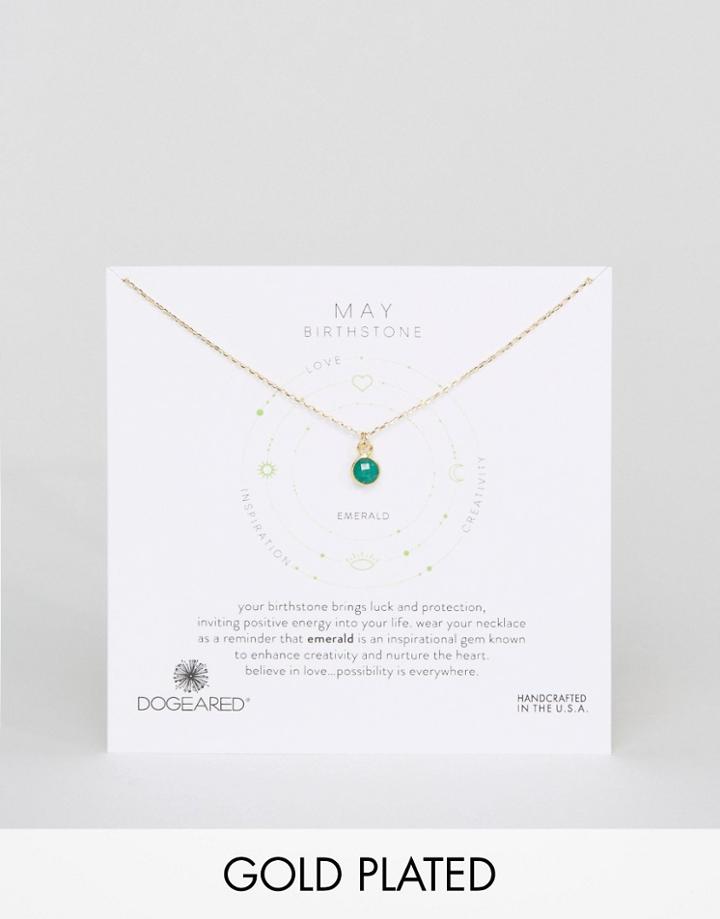 Dogeared Emerald May Birthstone Necklace - Gold
