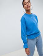 Noisy May Elasticated Cuff Sweatshirt - Blue