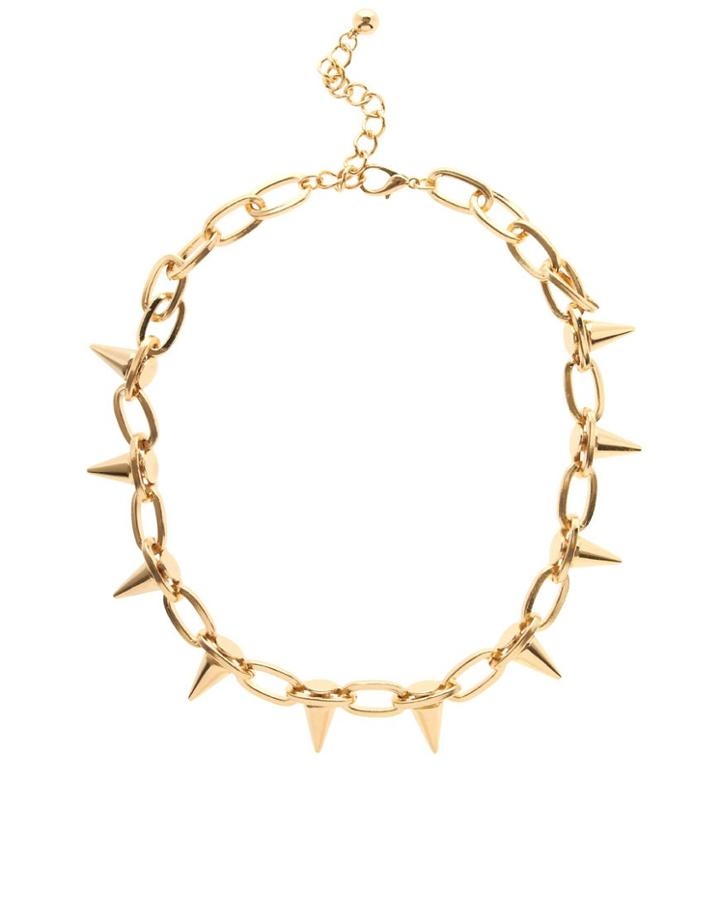 Asos Spike Collar Necklace - Gold