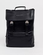 Smith & Canova Clip Leather Backpack In Black