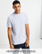 Asos Design T-shirt With Crew Neck In Light Blue-blues