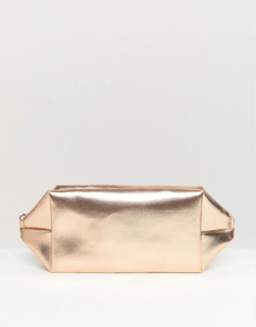 South Beach Rose Gold Makeup Bag - Gold