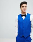 Asos Skinny Suit Vest In Royal Blue - Blue