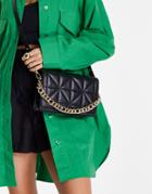 Topshop Cali Quilted Chain Crossbody Bag In Black