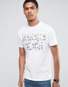 Celio Crew Neck T-shirt With Summer Vibe Print - White