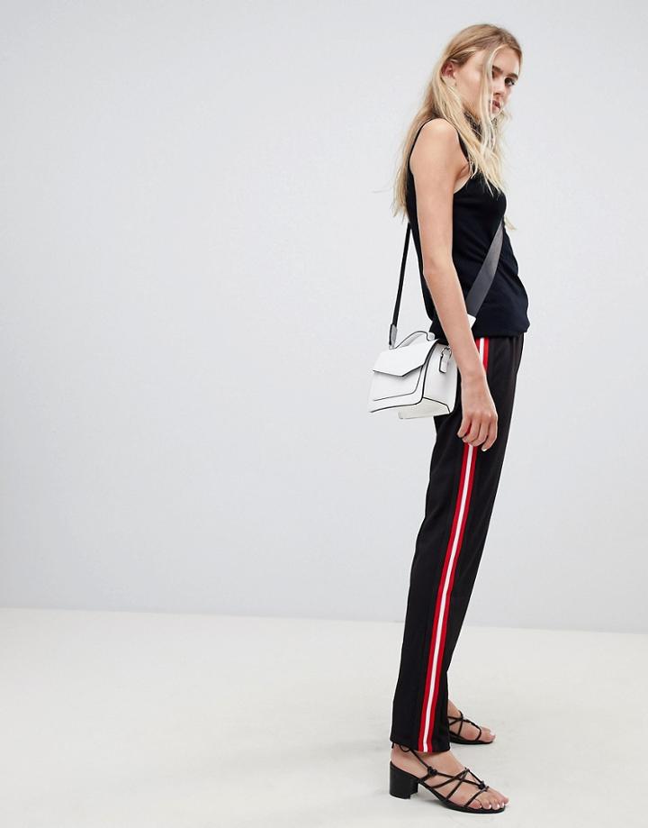 Pieces Julia Side Stripe Pants-black