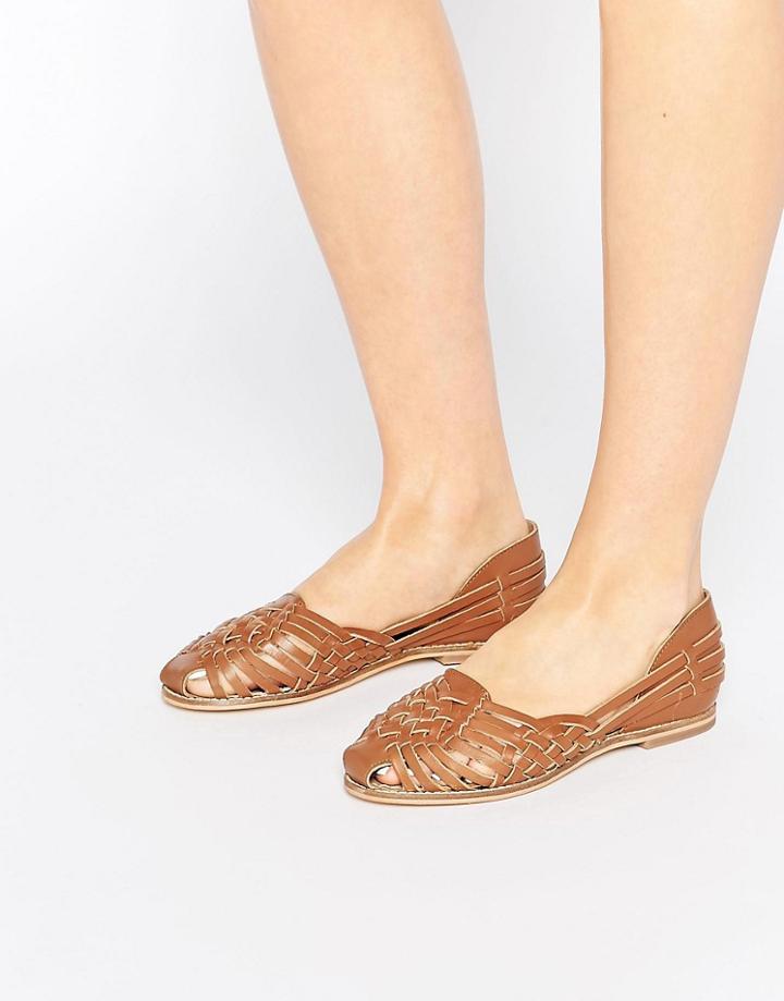 New Look Leather Weave Shoes - Tan