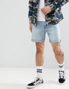 Weekday Vacant Denim Shorts In Light Blue - Blue