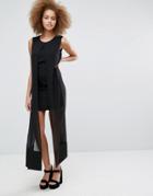 Pussycat London Side Split Dress - Black