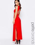 Lipstick Boutique Petite Maxi Dress With Open Back - Red