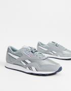 Reebok Classic Nylon Sneakers In Light Gray And White-grey