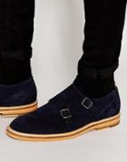 Kurt Geiger Sparrow Suede Monk Shoes - Navy