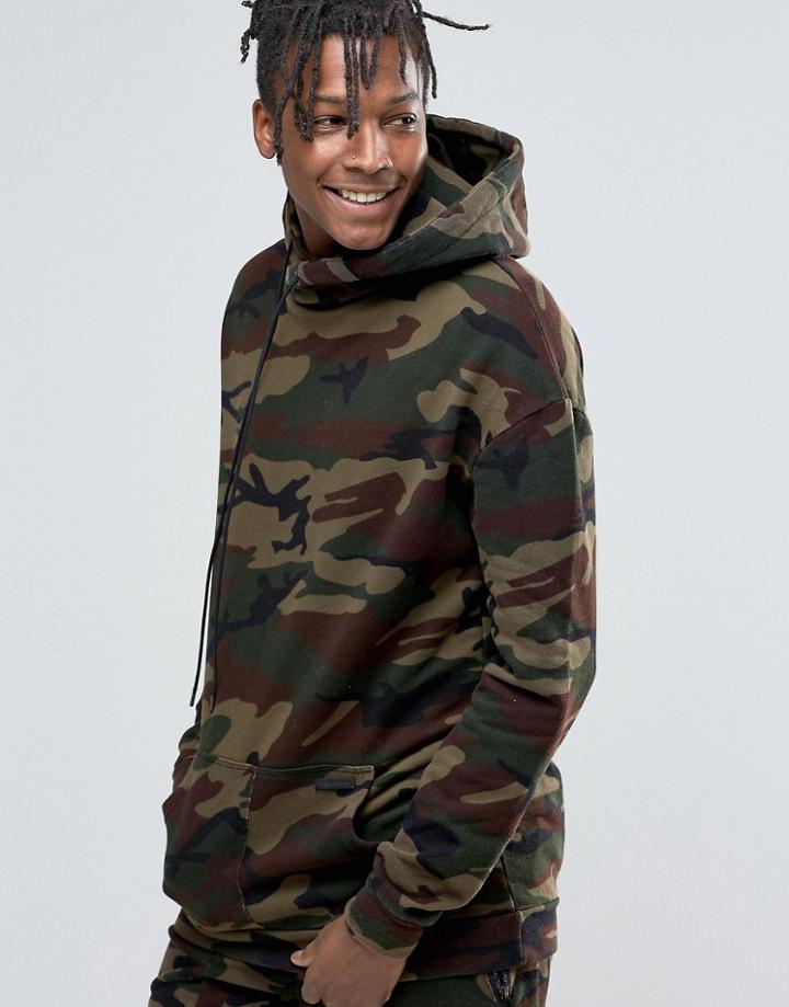 Hand Of God Oil Washed Hoodie With Dropped Shoulder - Khaki