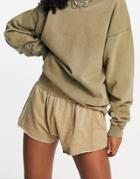 Free People Cozy Cool Jersey Lounge Shorts In Green