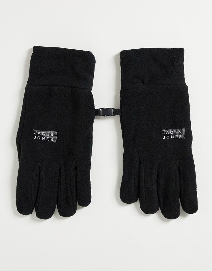 Jack & Jones Fleece Gloves In Black