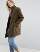 B.young Funnel Neck Coat - Green