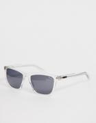 Quay Australia Hardwire Wayfare Sunglasses In Clear - White