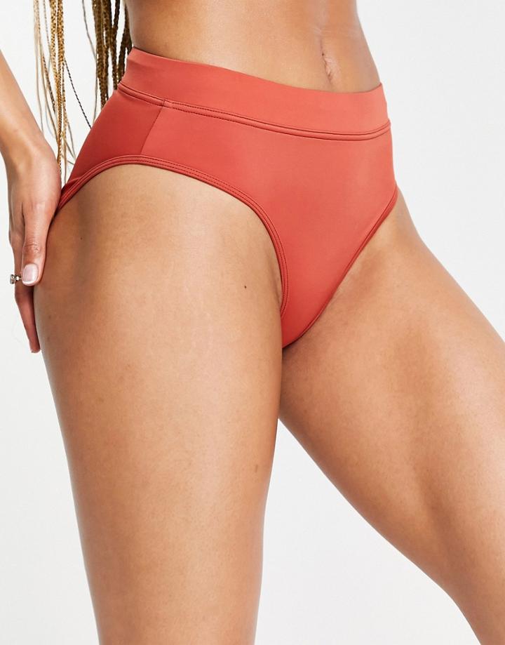 Asos 4505 Swim Bikini Bottom With High Leg-brown