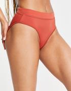 Asos 4505 Swim Bikini Bottom With High Leg-brown