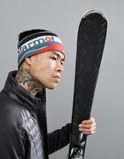Marmot Sepp Thermolite Logo Headband In Black/gray - Black