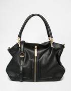 Dune Shoudler Bag With Zip And Tassle Detail - All Black