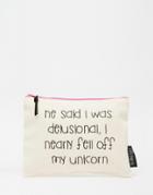 Lola & Gilbert He Said I Was Delusional Pouch - Cream