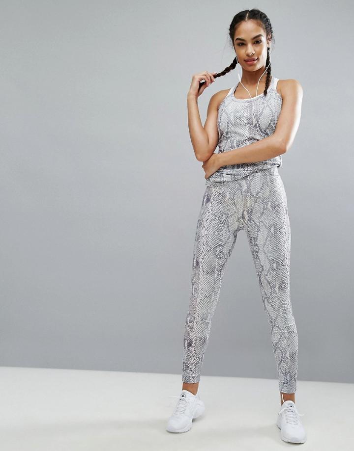 Missguided Active Snake Print Legging - Gray