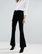Asos Bell Flare Jeans In Clean Black With Pressed Crease - Black
