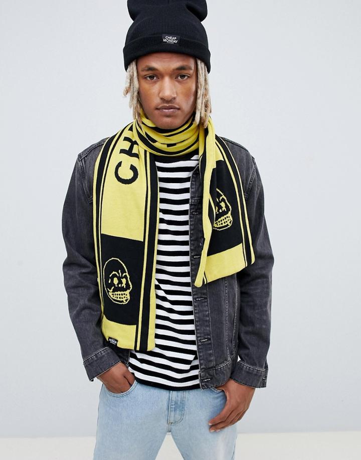 Cheap Monday Soccer Scarf In Black And Yellow - Black