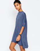 Asos The T-shirt Dress - Blue