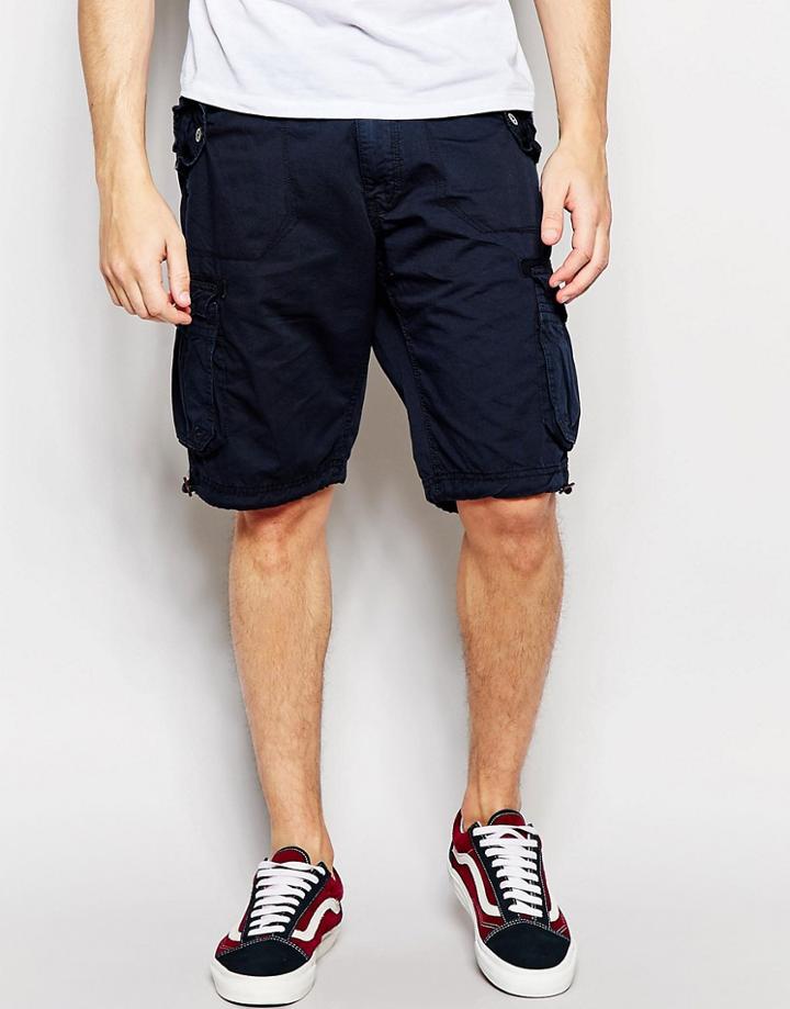 Brave Soul Cargo Shorts - Navy
