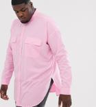 Asos Design Plus Oversized 90's Style Shirt In Neon Pink