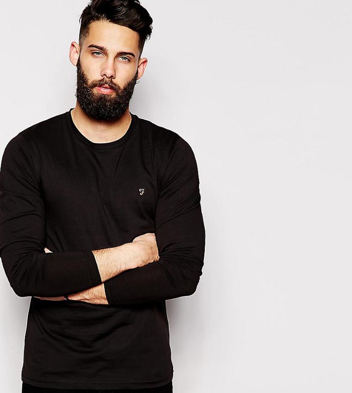Farah T-shirt With Long Sleeves Slim Fit Exclusive - Gray