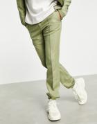 Asos Design Smart Slim Sweatpants In Black - Part Of A Set-green