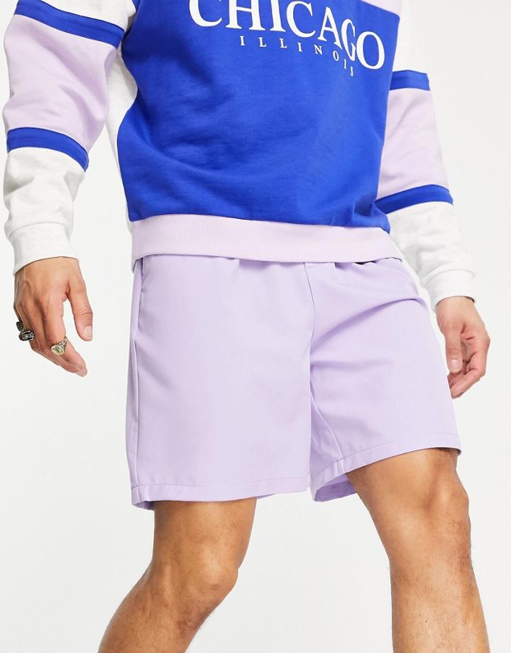 Bando Loose Fit Tailored Shorts In Lilac-purple