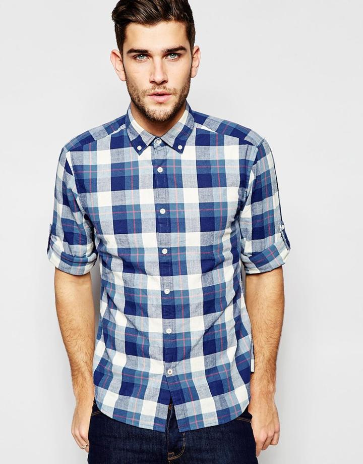 Esprit Check Shirt With Button Down Collar