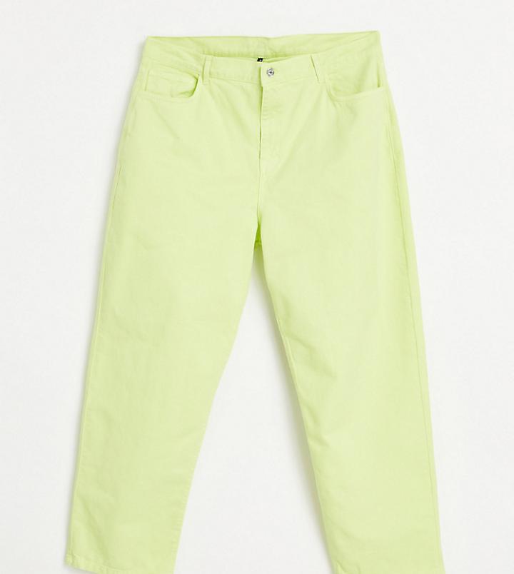 Asyou Plus 90s Dad Jeans In Lime Green