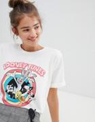 Pull & Bear Looney Tunes T-shirt In White - White