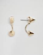 Asos Mini Spike Swing Earrings - Gold