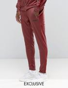 Puma Joggers With Velvet Trim In Tapered Fit Exclusive To Asos - Red