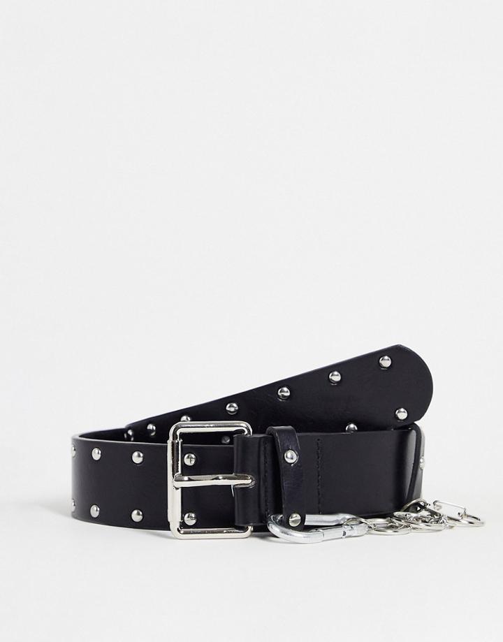 Svnx Stud Detail Belt In Black