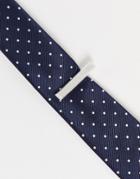Asos Design Wedding Tie Bar In Brushed Silver Tone