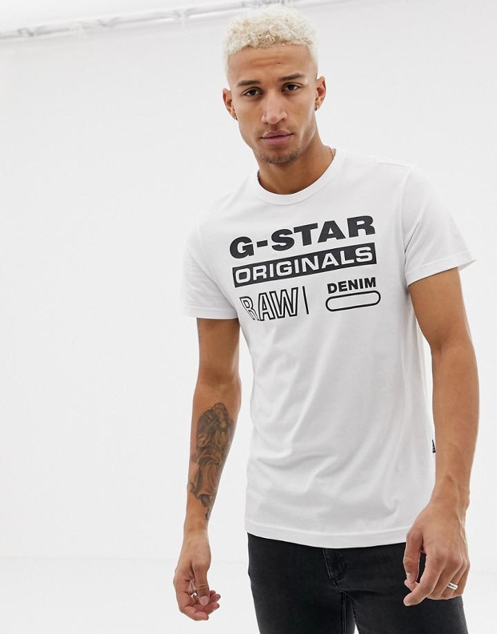 G-star Swando Graphic T-shirt In White
