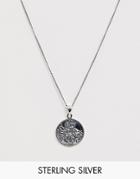 Asos Design Sterling Silver St Christopher Necklace - Silver